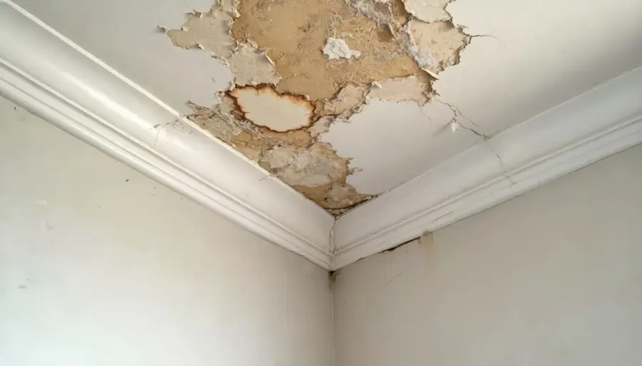 Ceiling leak water stain in a Converse, TX home